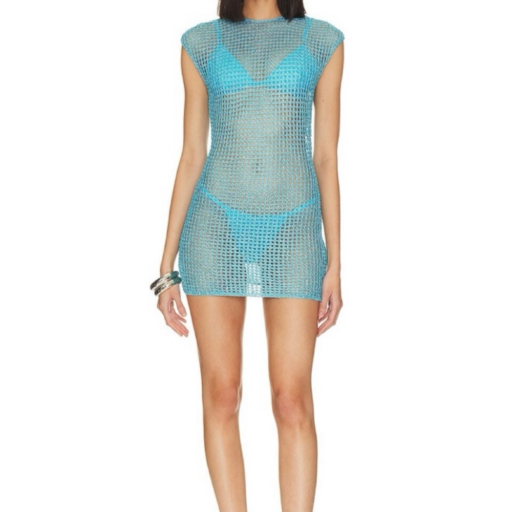Hyde Sequin Knit Mini Dress in Blue